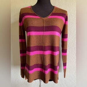 5 for $25 Striped Brown and Pink Sweater